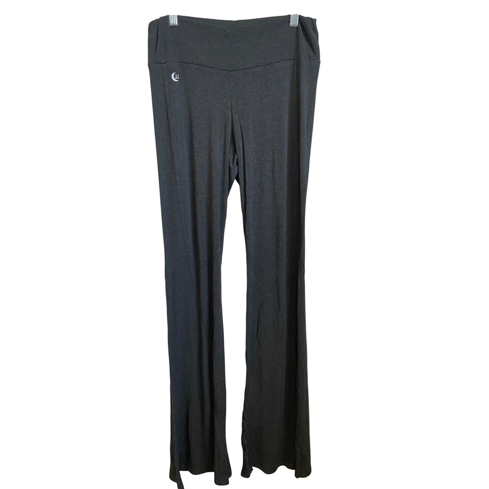 JJ Winks Happy Hour Loungewear Pants Charcoal Grey Ribbed Flare Leg Size Medium